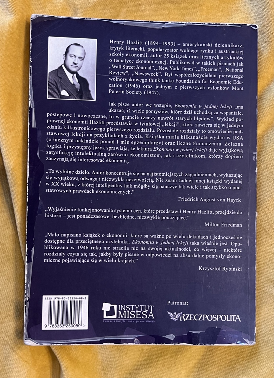 Henry Hazlitt Ekonomia W Jednej Lekcji