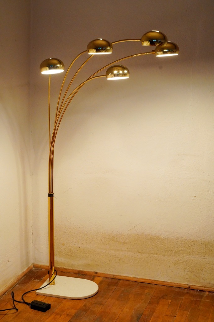Lampa podłogowa stojąca złota glamour 5 kloszy | Poznań | Licytacja na  Allegro Lokalnie