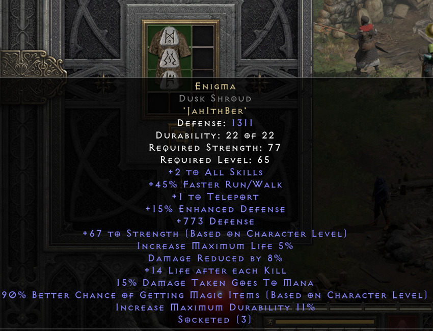 Resurrected Diablo 2 Enigma zbroja non ladder Kraków Kup teraz na