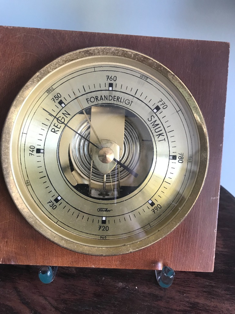 Barometro Fischer 1366R-22 In Legno Mogano - 140mm, Ottone, Made In Germany, Preciso E Classico - Foto 5