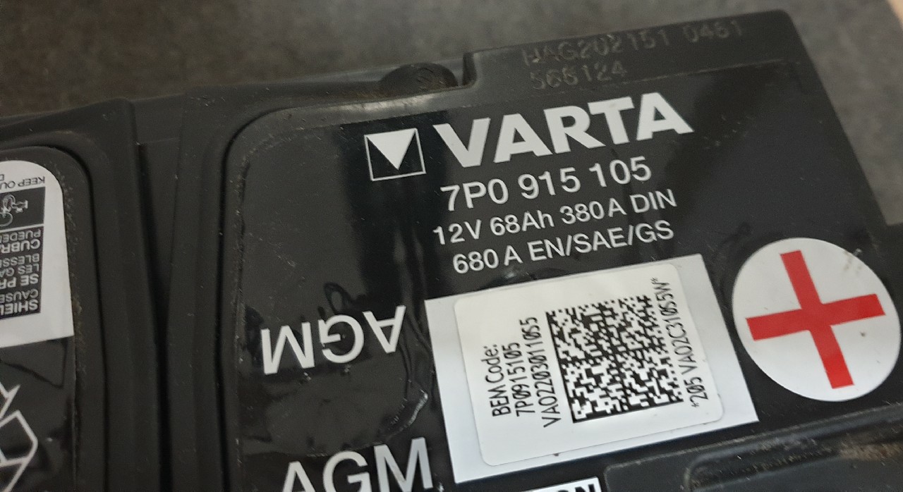 Аккумулятор varta agm 12v 68ah 680a 7p0915105 Купити в Україні: б/в  розбирання, оригінал, ціна