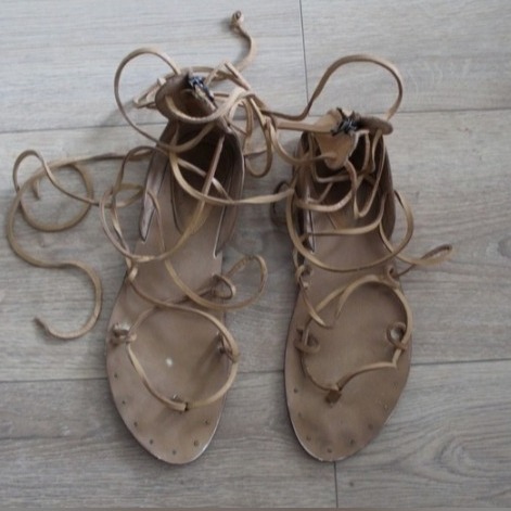 ZARA sandały rzymianki skórzane nude 41 | Wołomin | Kup teraz na Allegro  Lokalnie