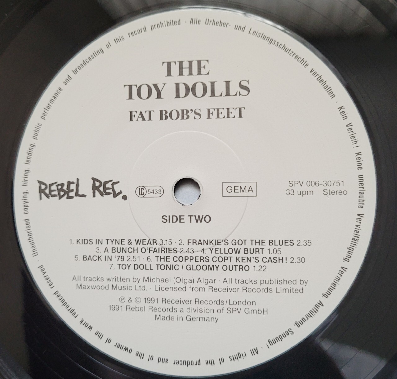 Toy Dolls Fat Bob's Feet LP 1991 Ger.NM / EX ! Drezdenko Kup