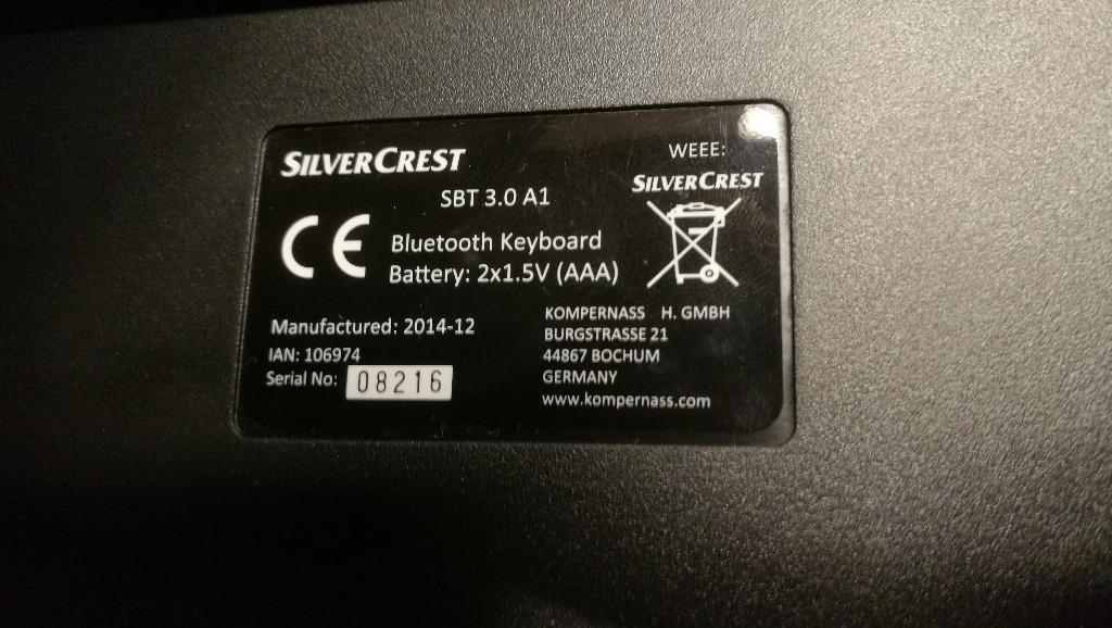 klawiatura bluetooth SBT 3.0 A1 czarna SILVERCREST Kraków Licytacja