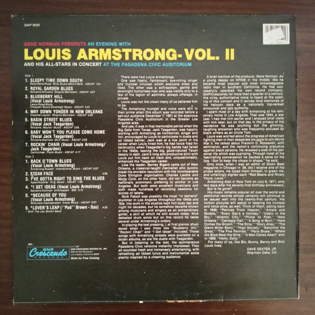 2 LP LOUIS ARMSTRONG & HIS ALL - STARS VOL. 2