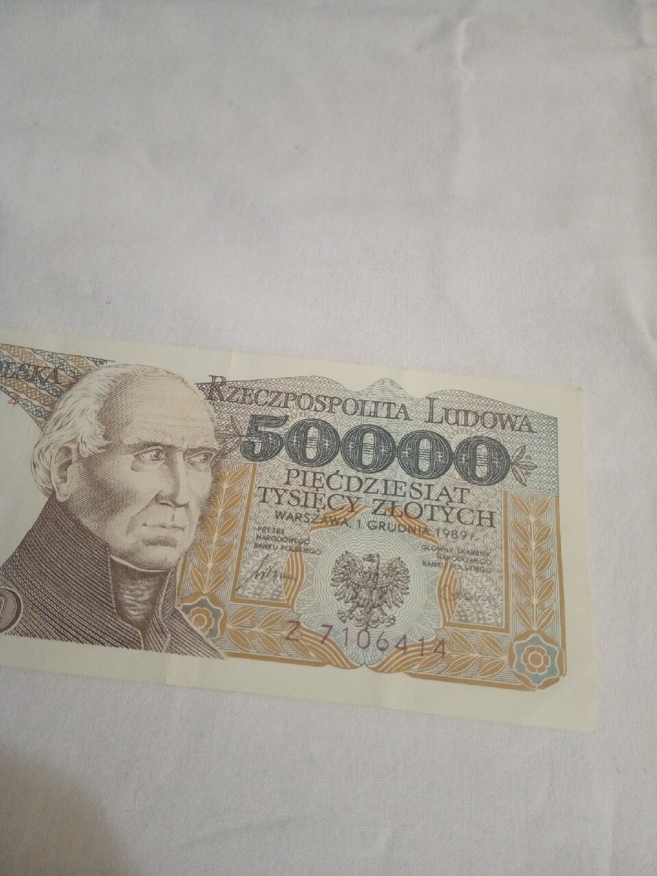 Banknot 50000zł 1989 rok seria Z | Gdynia | Licytacja na Allegro Lokalnie
