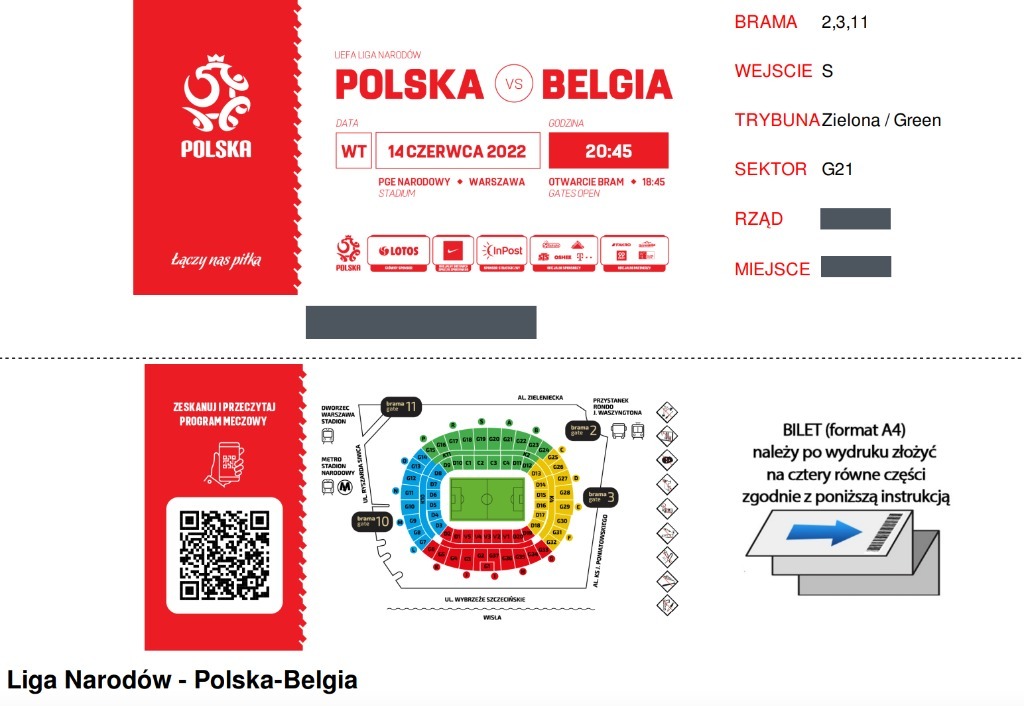 2 bilety na mecz PolskaBelgia Warszawa Kup teraz na Allegro Lokalnie