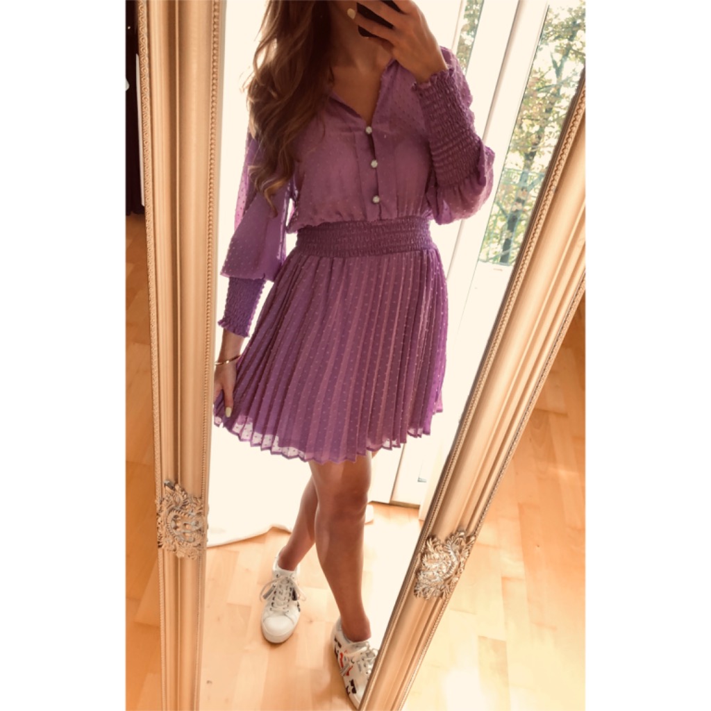Sukienka Zara z tkaniny plumeti fiolet z obecnej k | Góra Kalwaria | Kup  teraz na Allegro Lokalnie