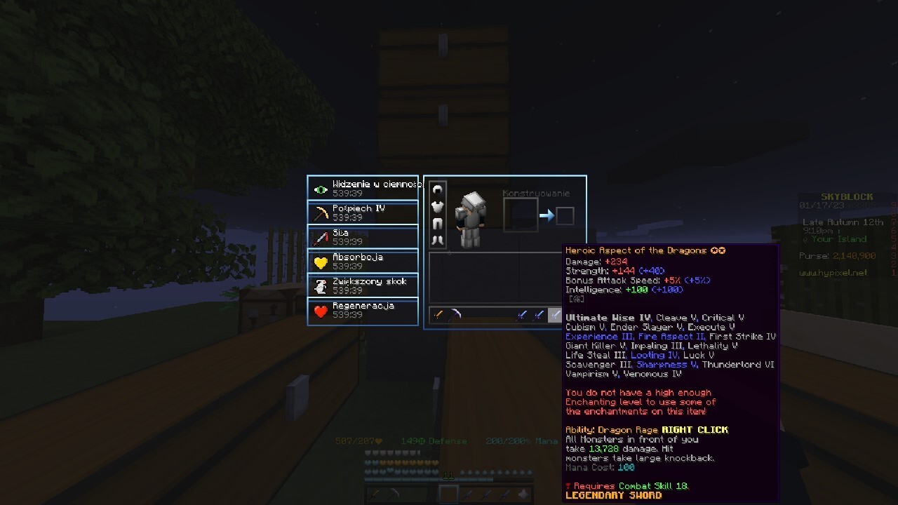 Hypixel skyblock aspect of the dragons warszawa kup teraz na