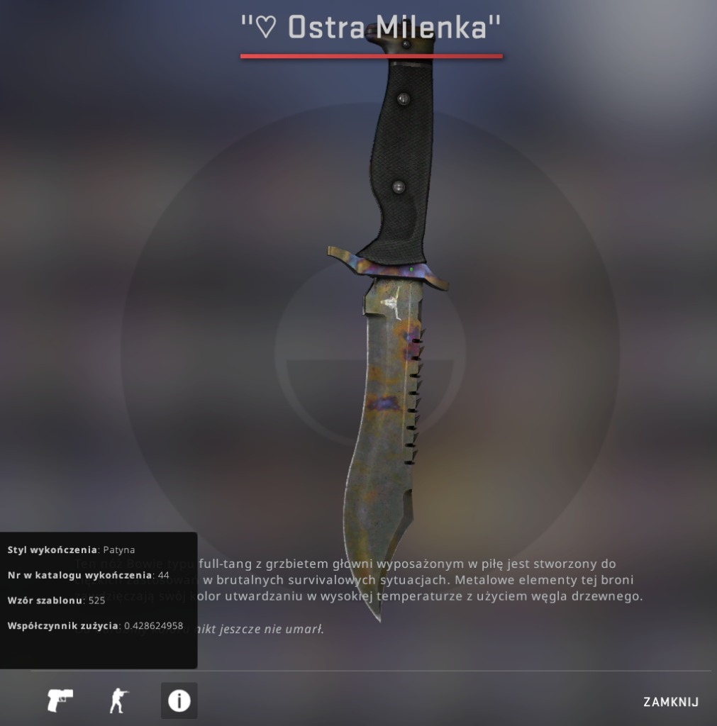 Bowie Knife Case hardened Nóż Stal nawęglana CS GO Piła Kup teraz