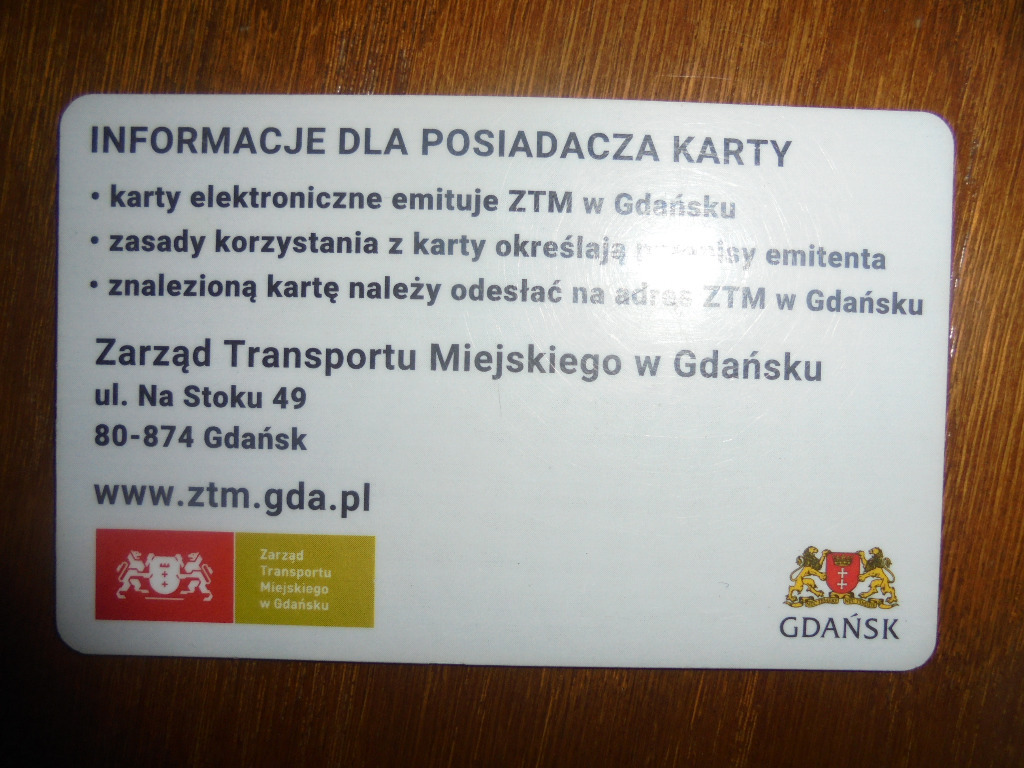KARTA NA OKAZICIELA KOMUNIKACJA MIEJSKA GDAŃSK | Gdańsk | Licytacja na ...