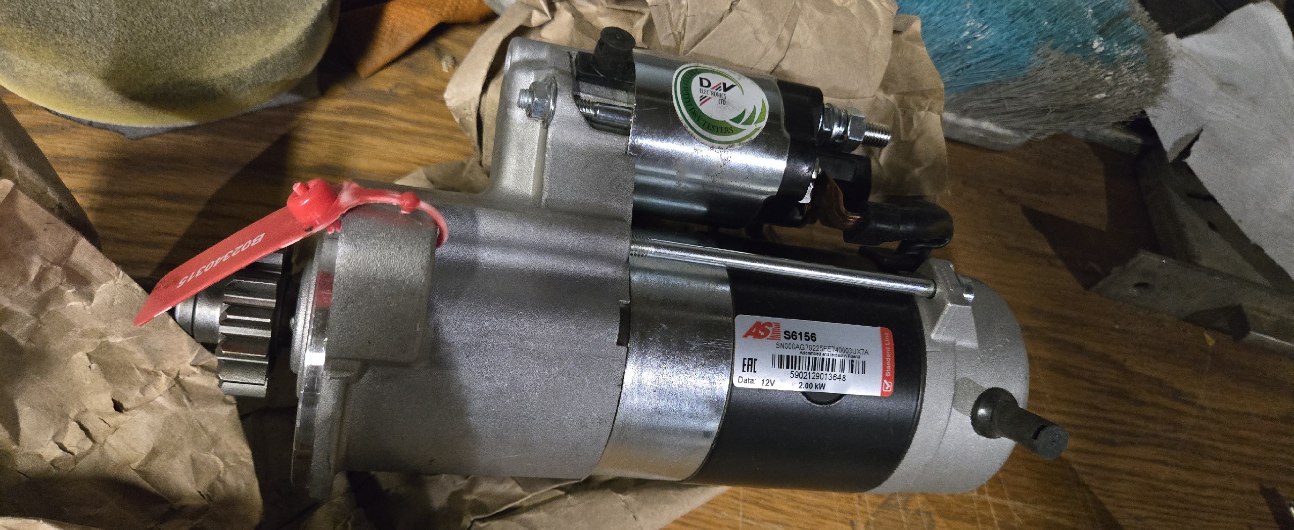 СТАРТЕР AS PL S6156 12V 2 KW СТАНДАРТ ТРОСА 