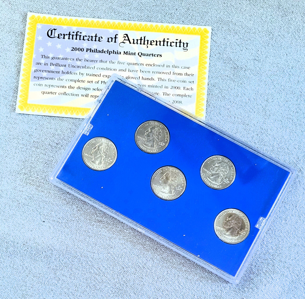 Set 5 ćwierćdolarówek USA, mennica P (2000 r.) Tychy Kup teraz na