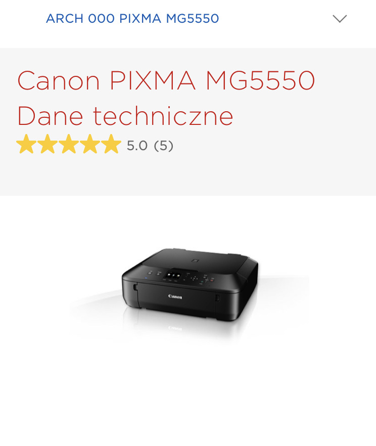 Drukarka wifi Canon mg5550 zepsuta do Jutra!!! WARSZAWA Licytacja