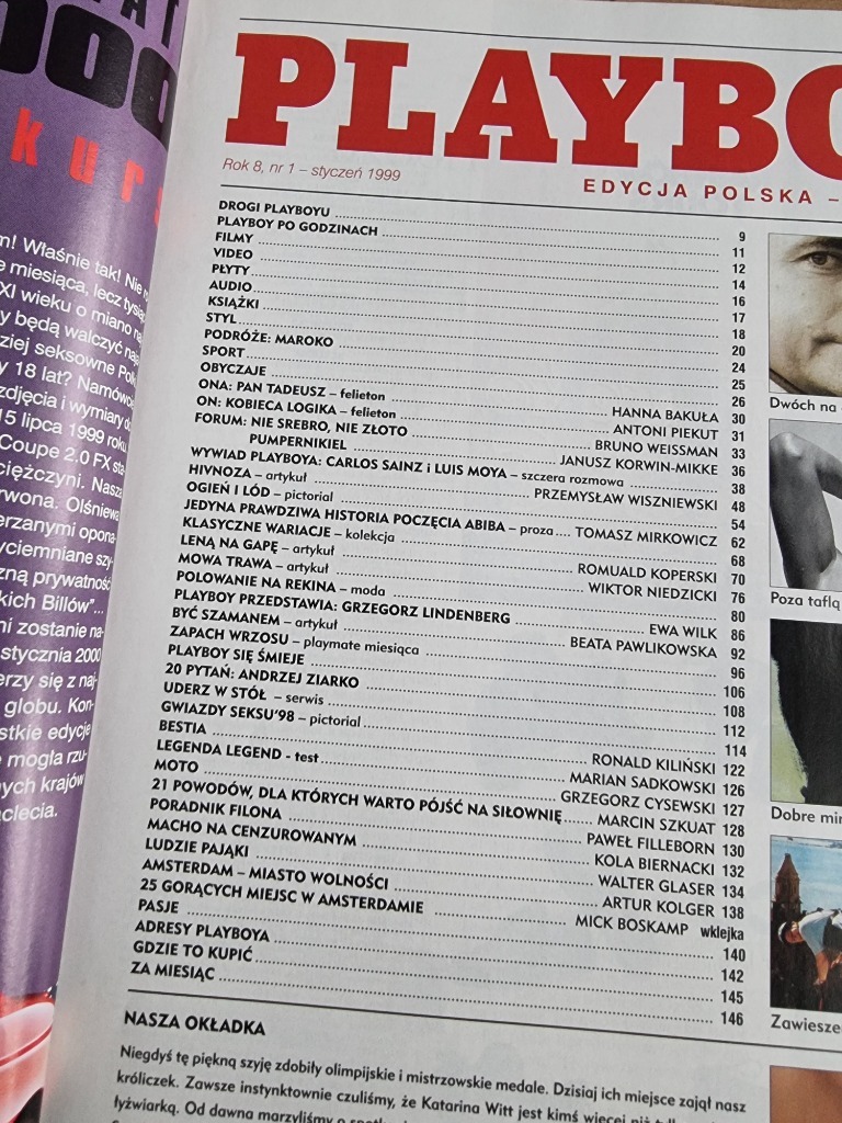 Playboy 1 (74) styczeń 1999 - Katarina Witt | Tarnów | Kup teraz na Allegro Lokalnie