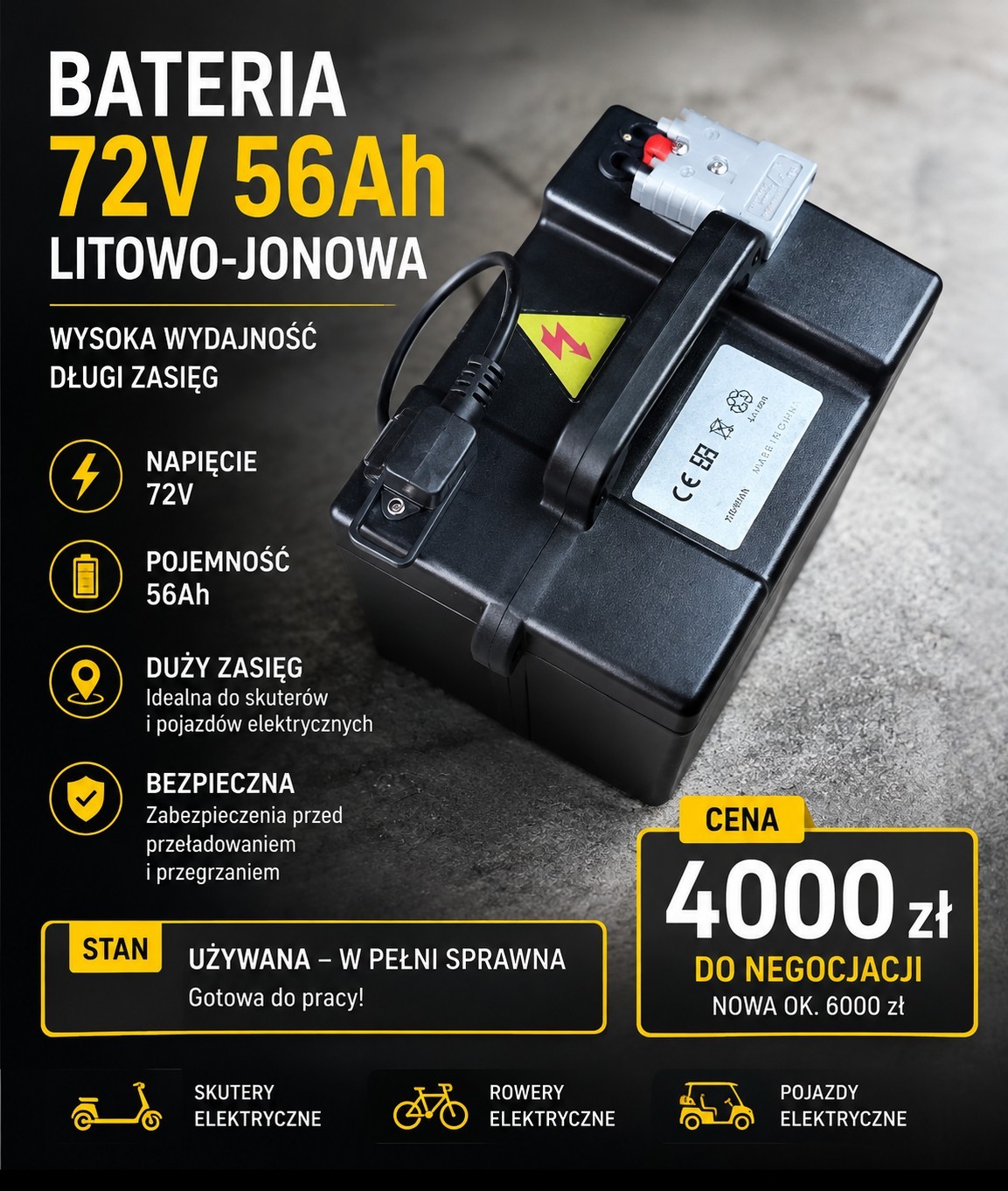 БАТАРЕЯ LI-ION 72 V 56 AH 