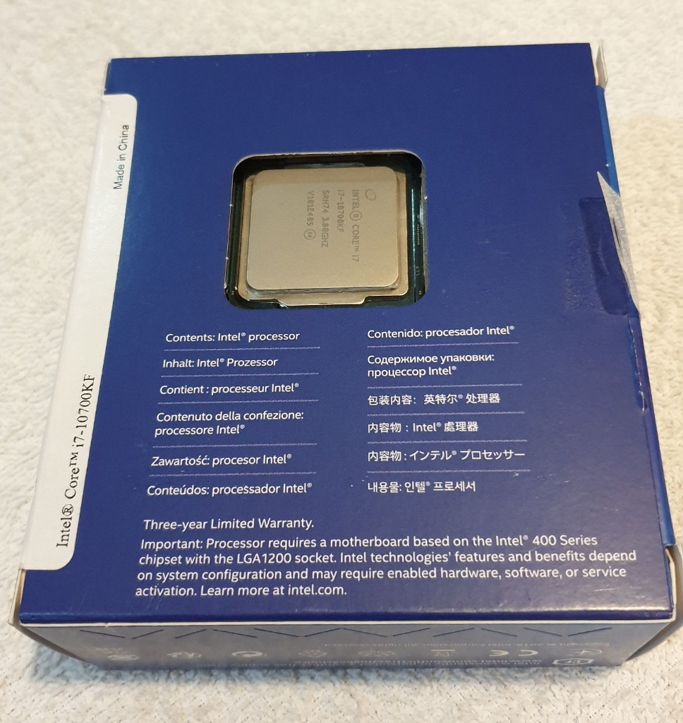 Zdjęcie oferty: Procesor Core i7-10700KF Gwarancja, Stan idealny