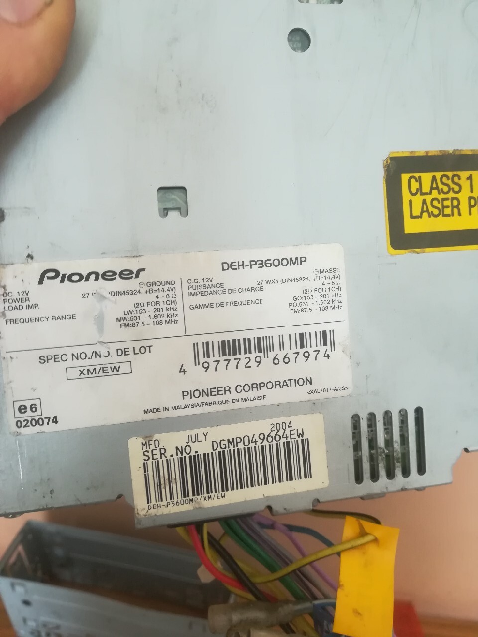 PIONEER DEHP3600MP MOSFET 50X4 WMA MP3 RDS Komańcza Kup teraz na
