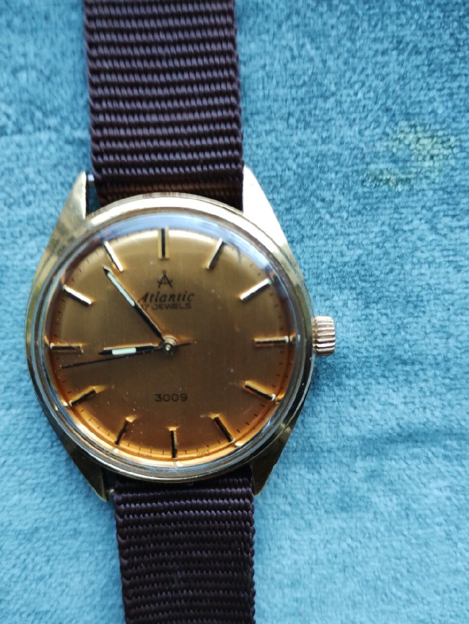 Atlantic 3009 zegarek naręczny złocony | Gniezno | Licytacja na Allegro ...