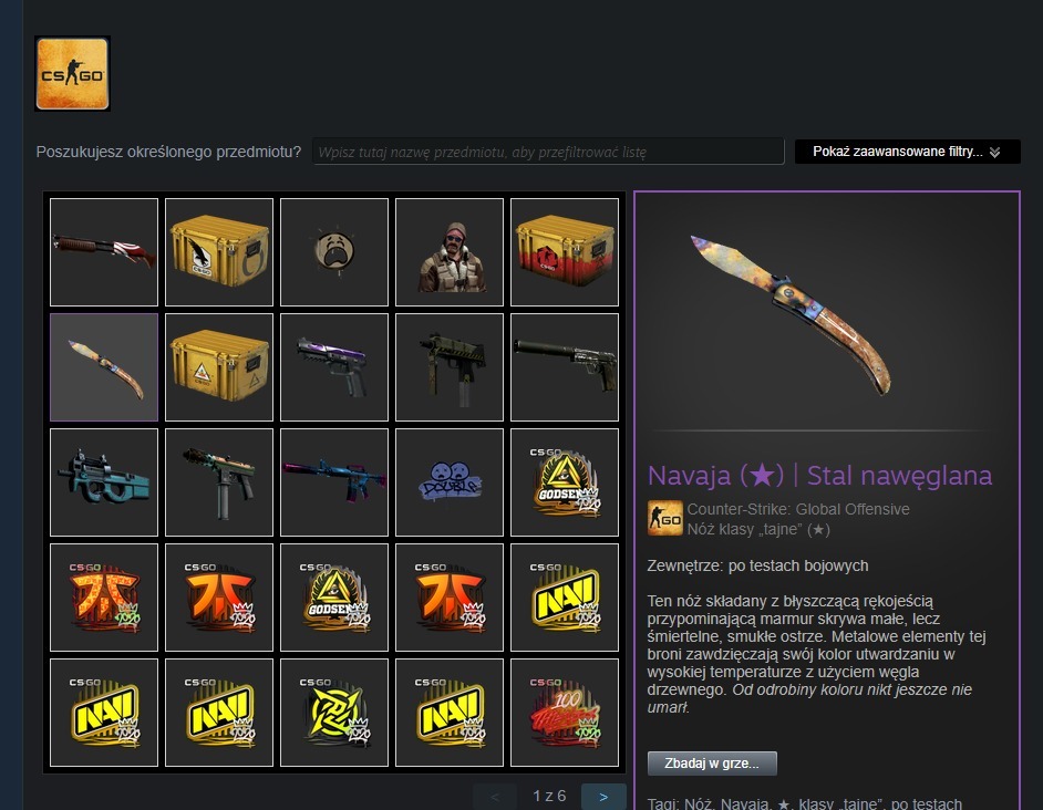 Nóż Navaja Knife Case Hardened Stal nawęglana CSGO Warszawa Kup teraz na Allegro Lokalnie