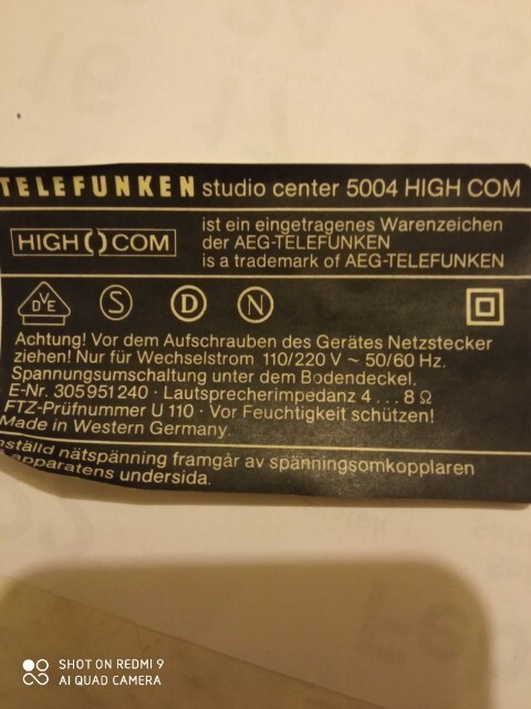 Telefunken studio center 5004 High Com | Kluczbork | Licytacja na Allegro  Lokalnie