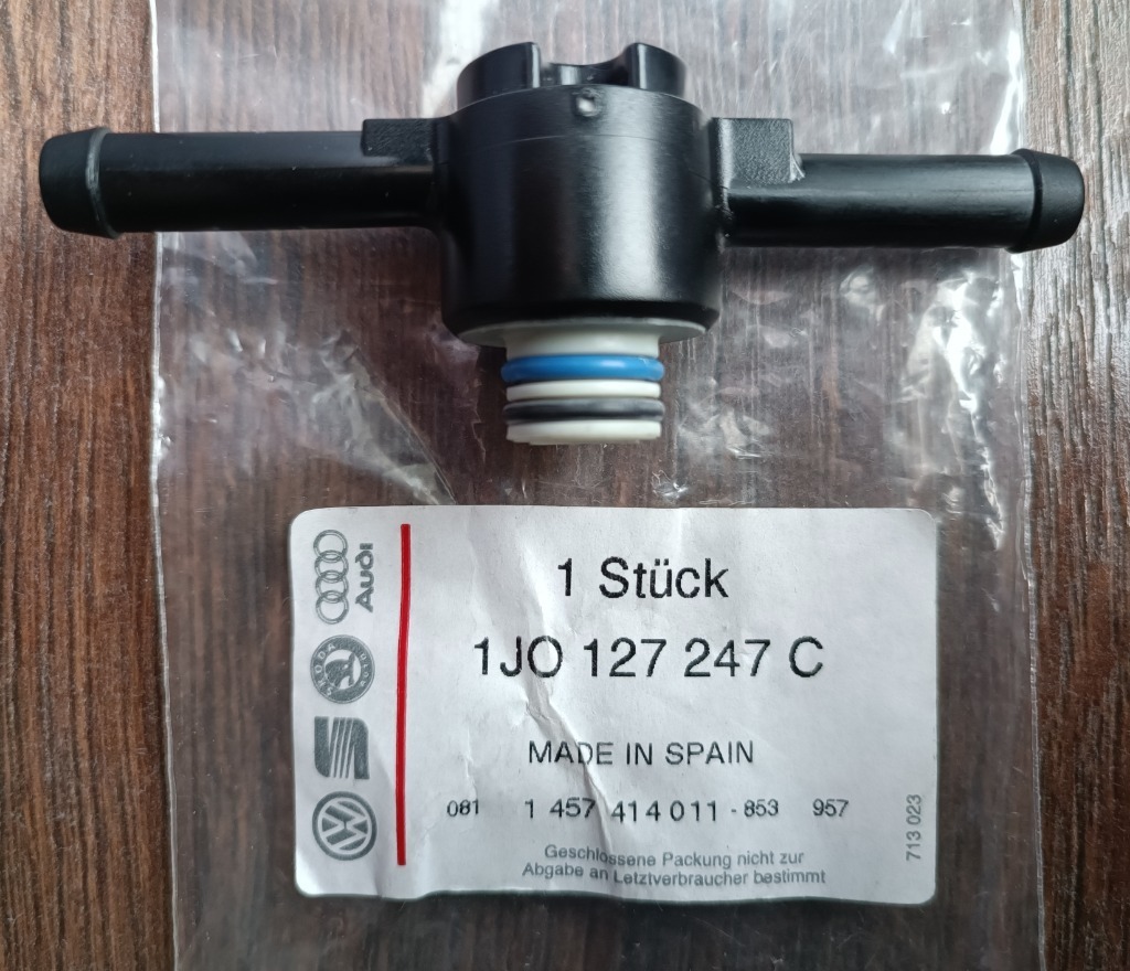КЛАПАН ФІЛЬТРА ПАЛИВА 1J0127247C НОВИЙ OE VOLKSWAGEN/SEAT/SKODA 1.4-1.9TDI/SDI 