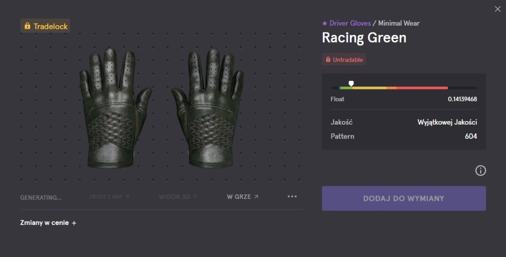 Driver Gloves Racing Green (MW) / Skin CSGO Łubowo Ogłoszenie na