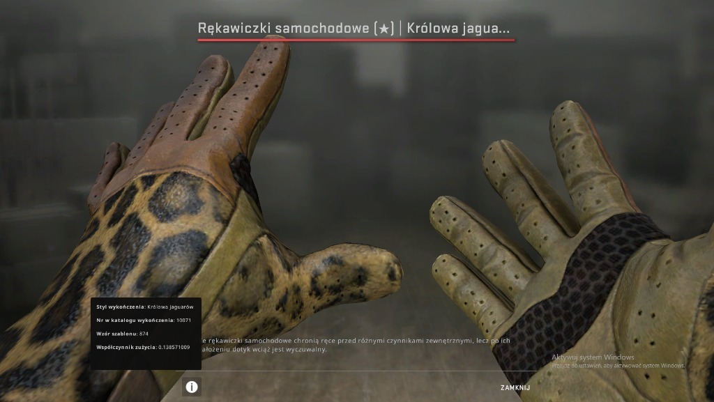 CSGO DRIVER GLOVES QUEEN JAGUAR *MINIMAL WEAR* Bogatynia Kup teraz