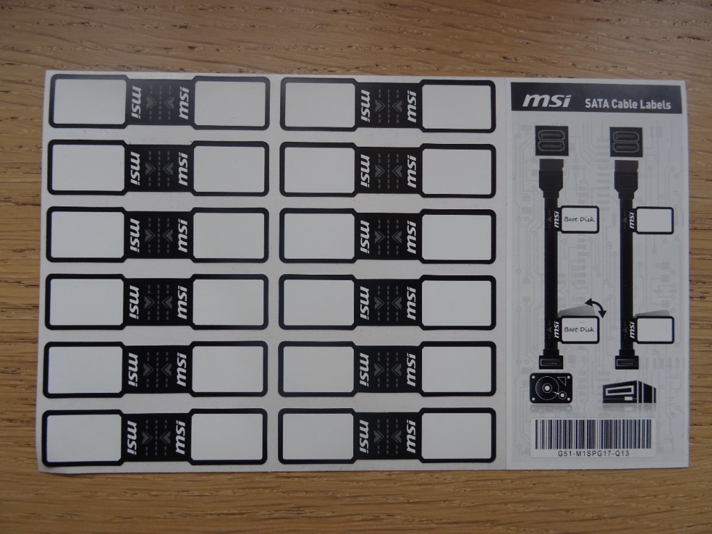 MSI Sata Cable Labels Naklejki na przewody SATA Piotrków Tryb. Kup