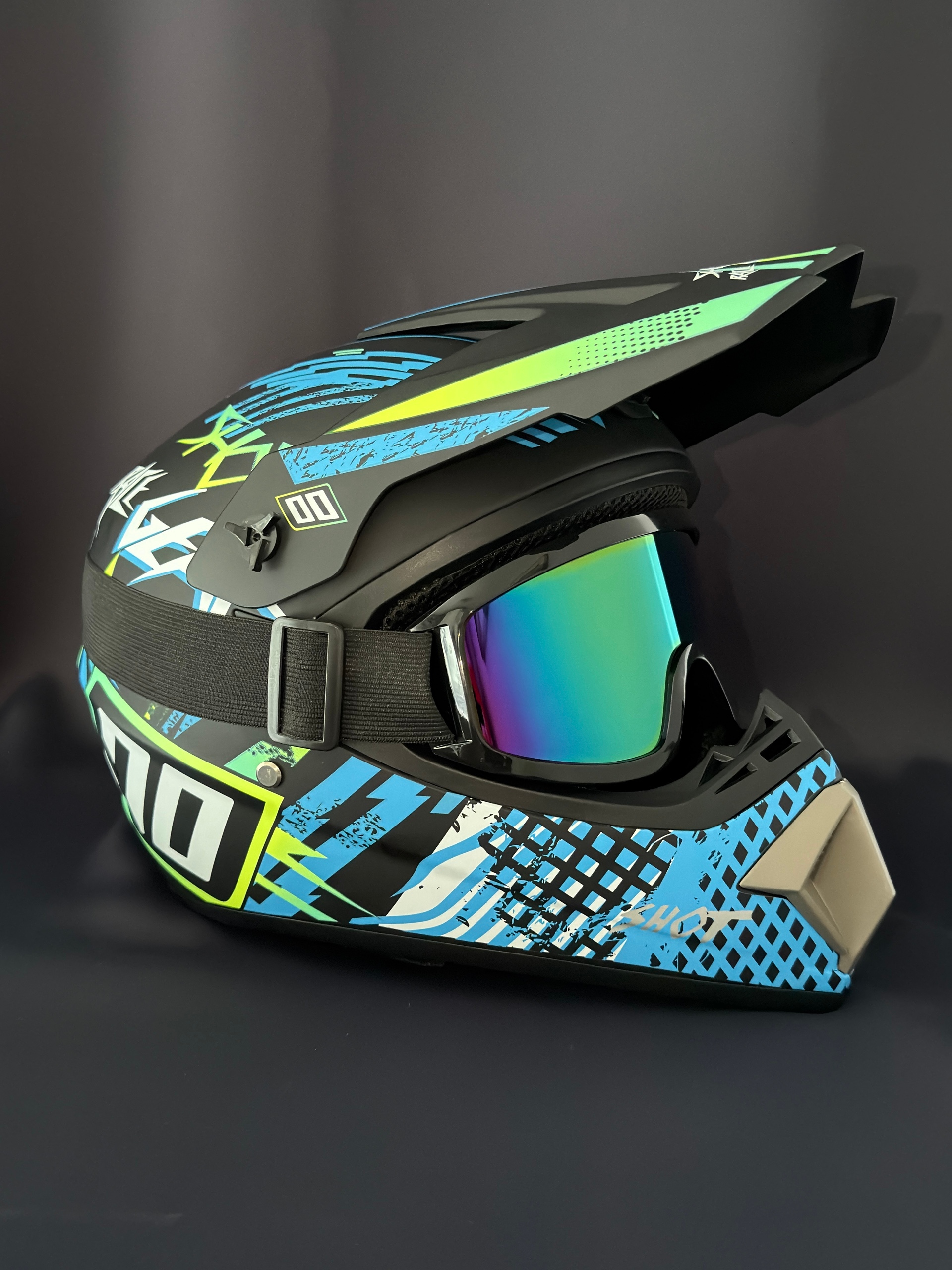 ШОЛОМ ВЕЛОСИПЕДНИЙ / MOTOCROSS / CROSS XL 61-62 CM + ОКУЛЯРИ | GOTOWY DO ЇЗДИ 