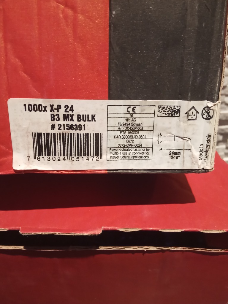 1000 X Hilti X-P 24 B3 MX #2156218 - Bulloni E Hardware Per Edilizia E Fai-Da-Te