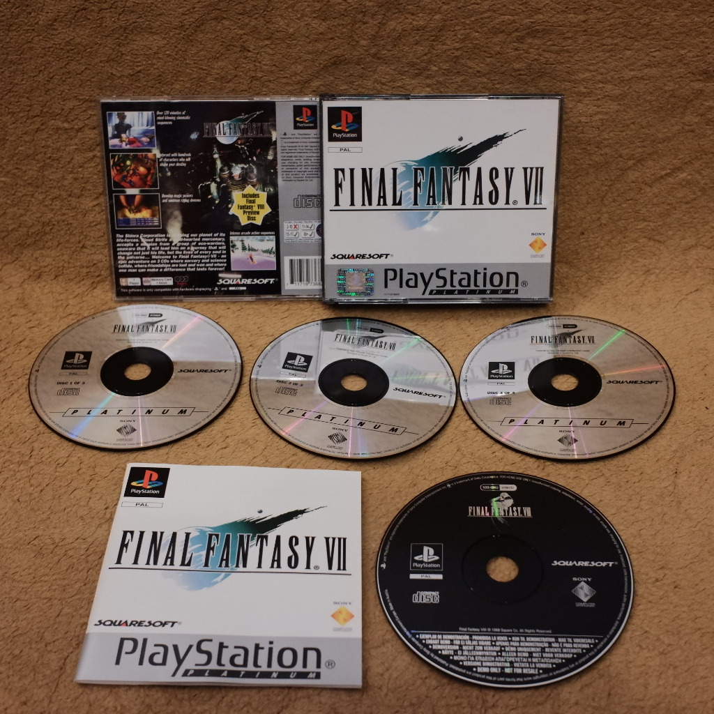 Final Fantasy VII PSX, PS1 3xA (9,2/10) Super Kielce Licytacja na Allegro Lokalnie