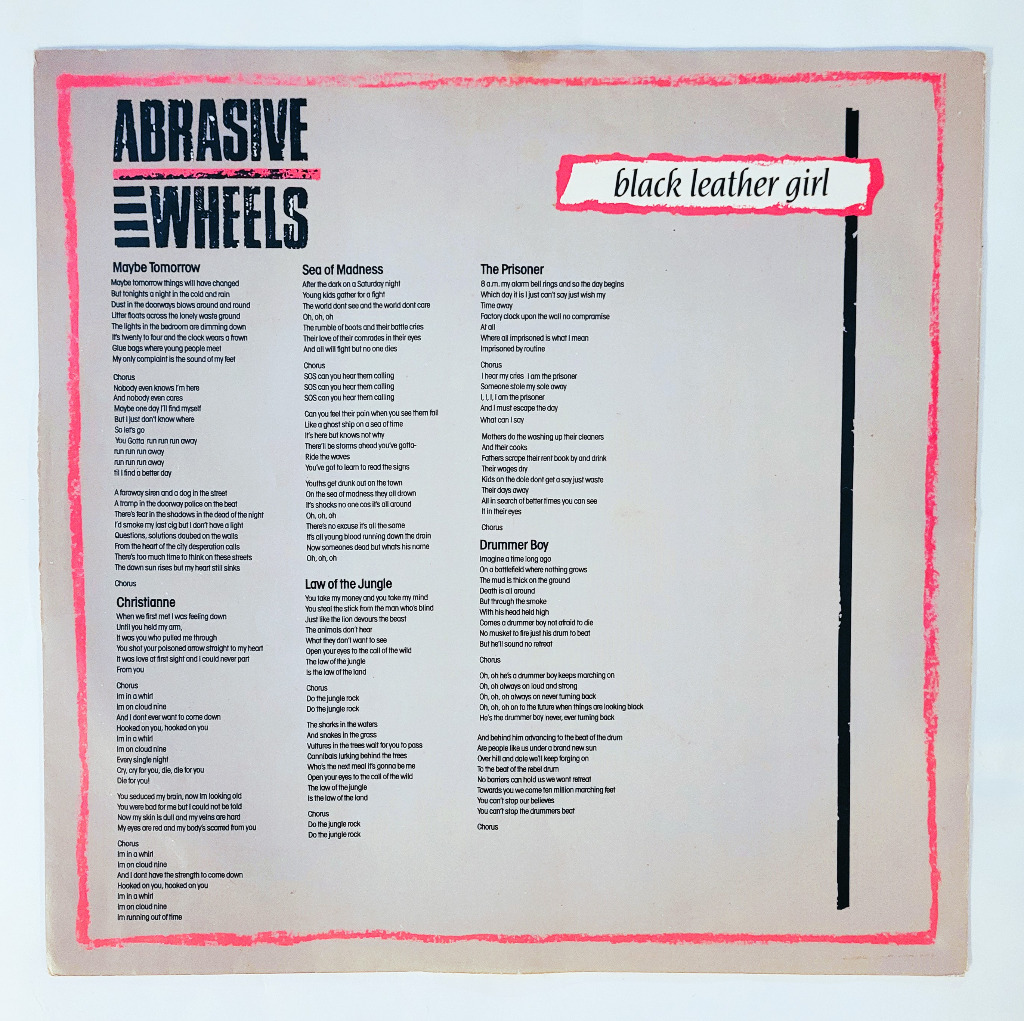 ABRASIVE WHEELS BLACK LEATHER GIRL Warszawa Licytacja na Allegro