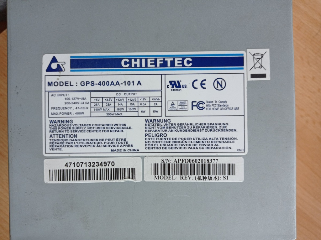 Zasilacz CHIEFTEC GPS-400AA-101A 400W | Poznań | Kup teraz na Allegro ...