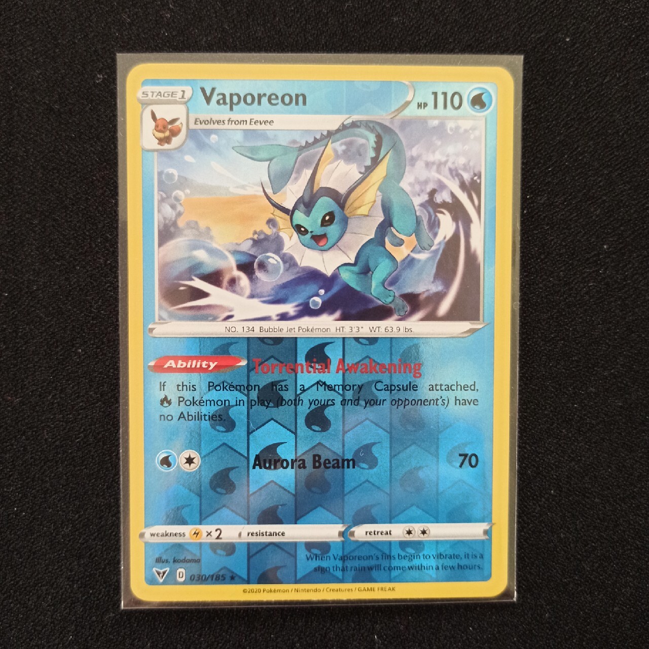 Pokémon Vaporeon reverse holo Vivid Voltage 30/185 Gdynia Kup teraz