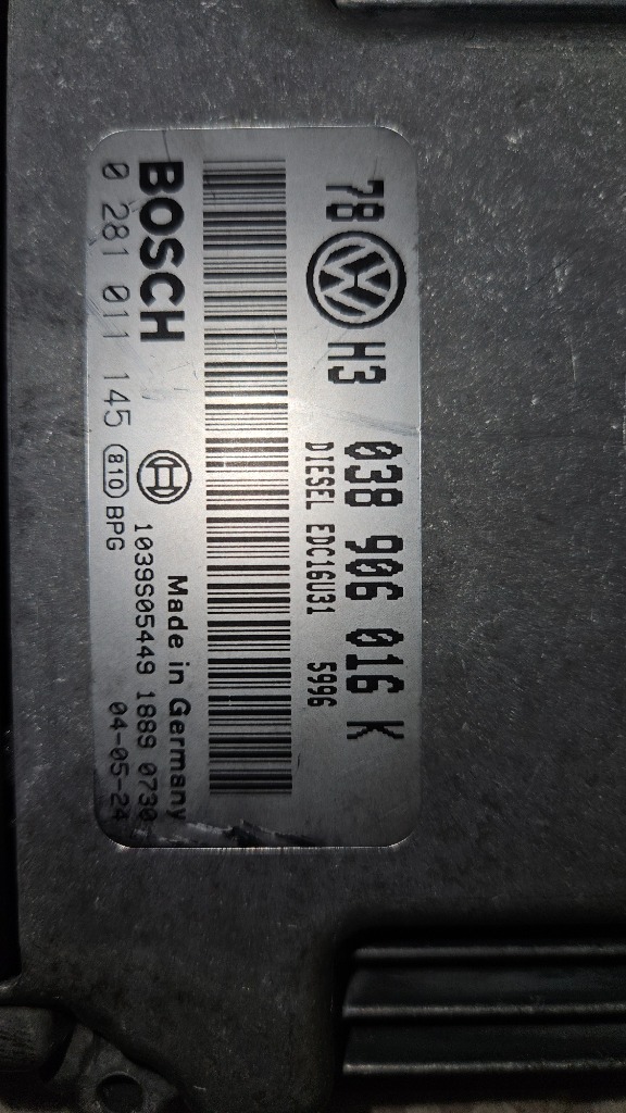VW ПАСАТ B5 КОМП'ЮТЕР БЛОК КЕРУВАННЯ ДВИГУНА 038906016K 2.0 TDI BGW 