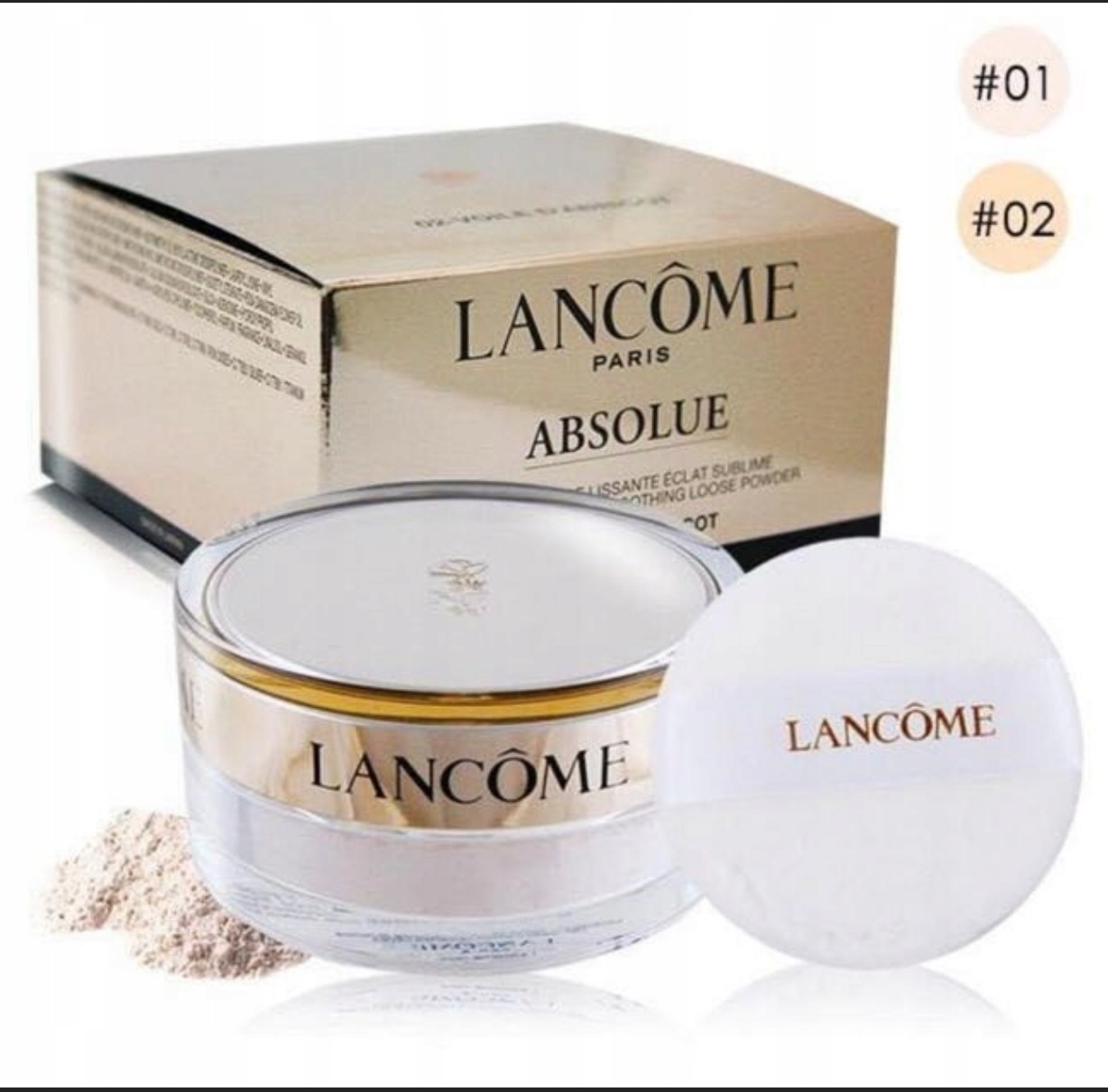 LANCOME ABSOLUEルースパウダー01-VOILE DE ROSE Absolue Sublime Radiance Essence in Powder #01 Voile De Rose
