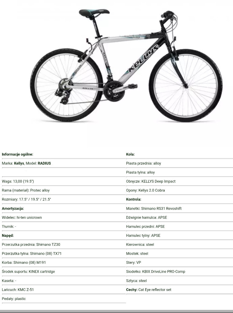 Rower Kellys Radius Stalowa Wola Kup teraz na Allegro Lokalnie