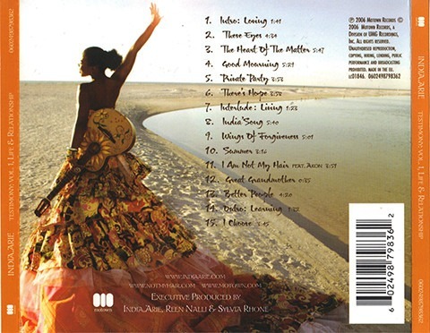 INDIA ARIE TESTIMONY VOL.1, LIFE & RELATIONSHIP Trzebinia