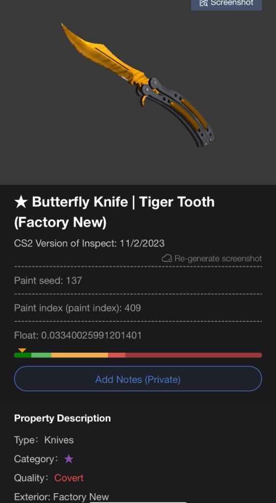Butterfly Knife Tiger Tooth Factory New CS GO CS2 Siemianowice