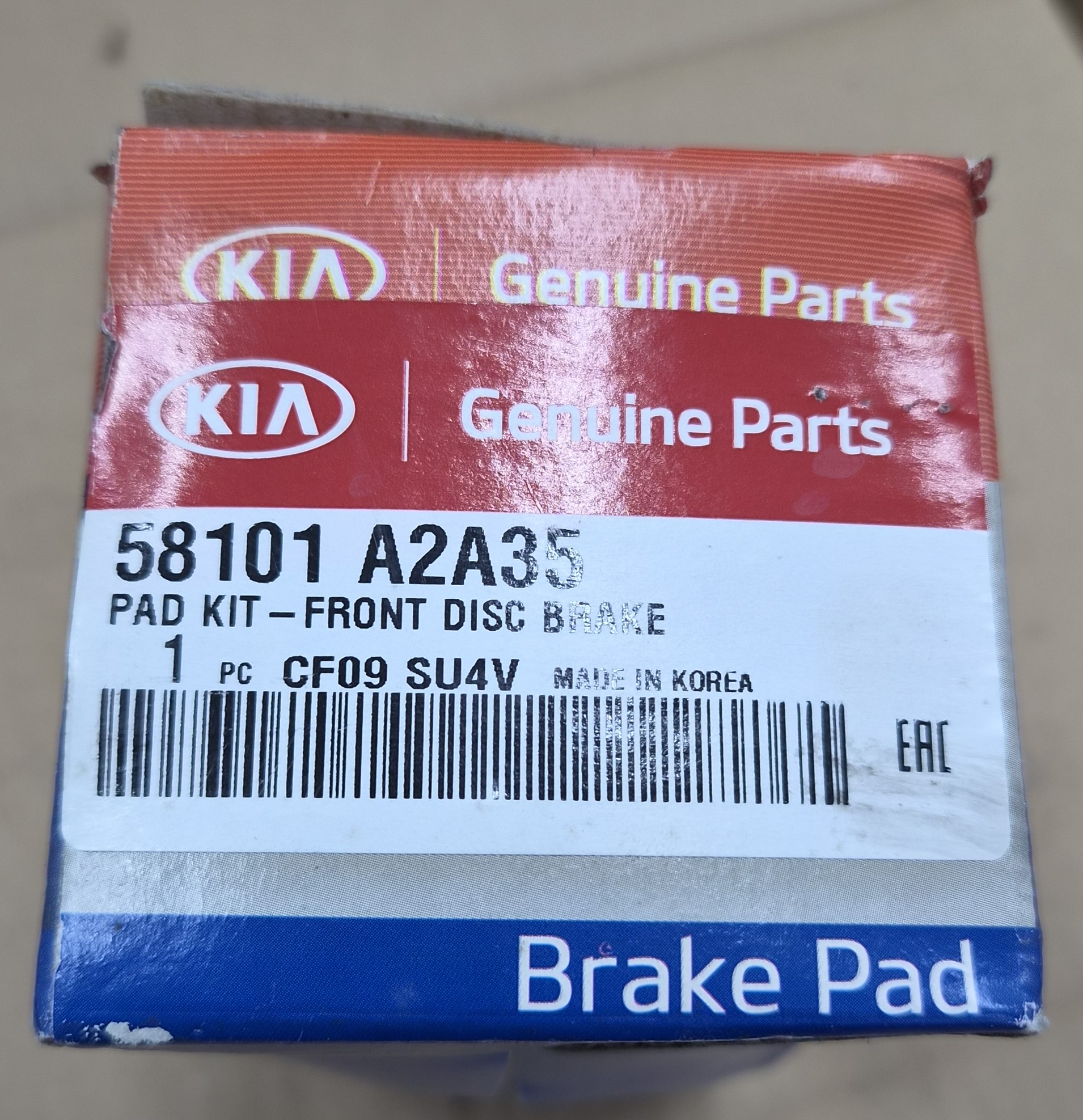 КОЛОДКИ ГАЛЬМІВНЕ PAD KIT-FRONT DISC BREAK 58101-A2A35 