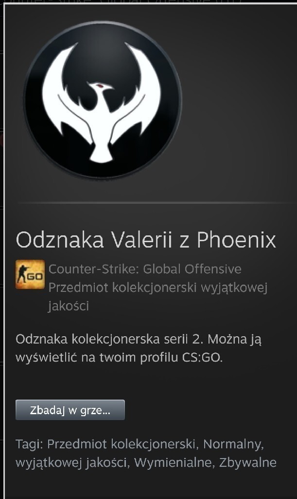 Valeria PIN / CSGO Kaliska Kup teraz na Allegro Lokalnie