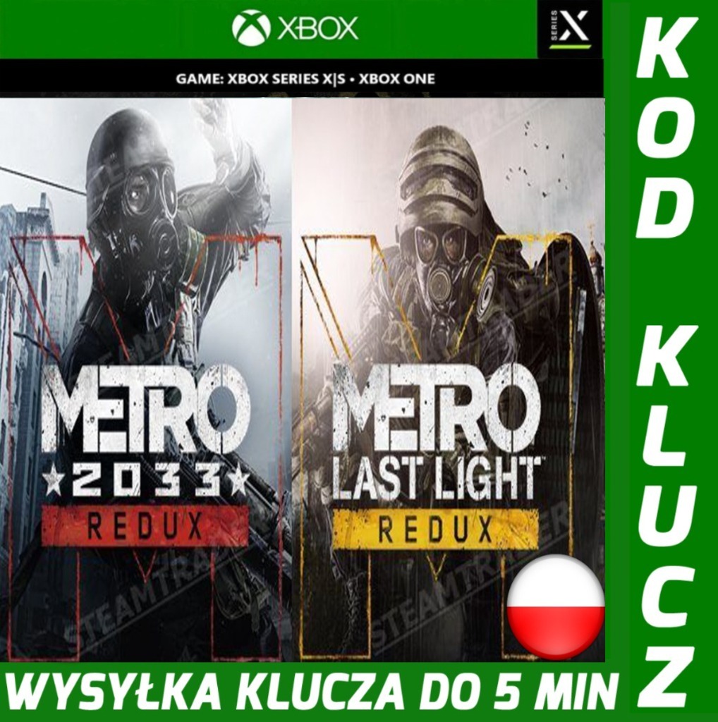 METRO REDUX BUNDLE LAST LIGHT+2033 PL XBOX X/S KEY | Wrocław | Kup ...