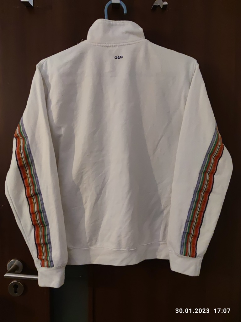 Zdjęcie oferty: Biała bluza G&G z kolorowym paskiem r. L