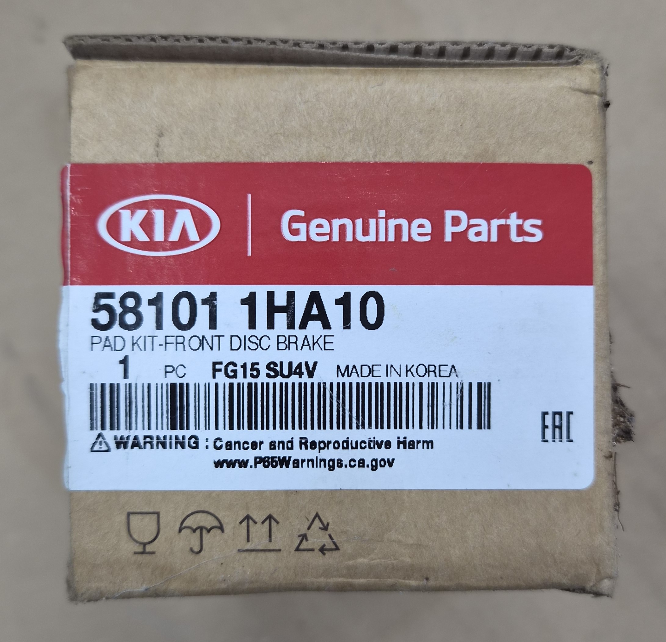 КОЛОДКИ ГАЛЬМІВНЕ PAD KIT-FRONT DISC BREAK 58101 1HA10 