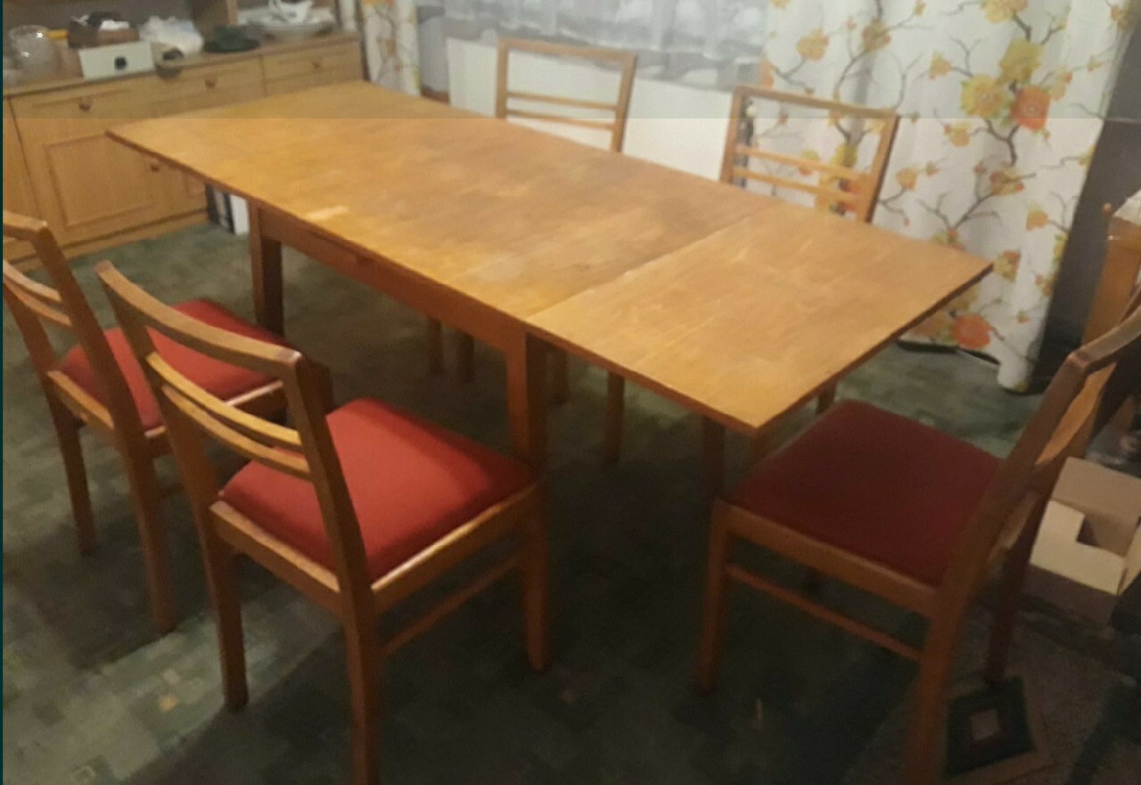 ART DECO stół i krzesła PRL Zgierz Ogłoszenie na Allegro Lokalnie