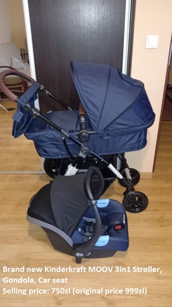 Kinderkraft MOOV Stroller, Gondola ,Car seat krakow Kup teraz na