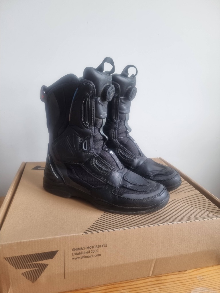 Chaussures Moto SHIMA Strato - Cuir Ventilé - Sécurité Renforcée - Laçage ATOP - Homme