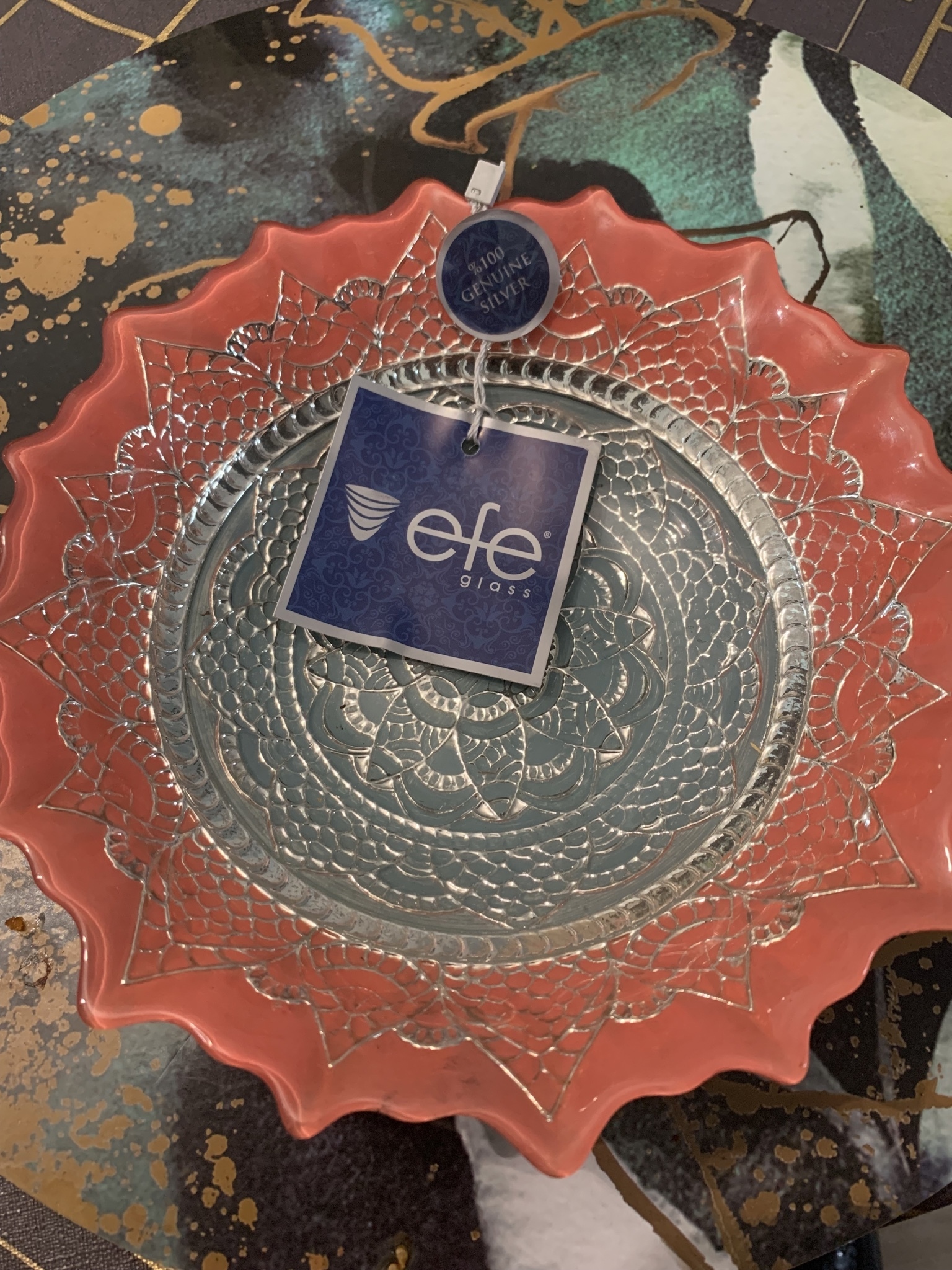 Talerz dekoracyjny Efe glass Ząbki Kup teraz na Allegro Lokalnie