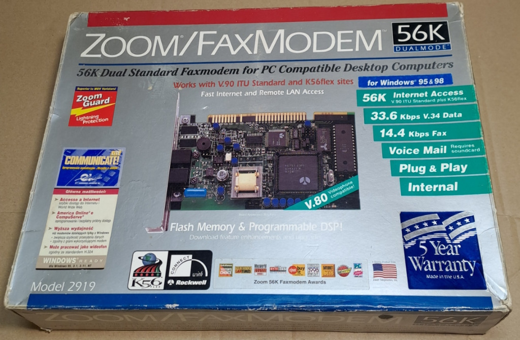 MODEM ZOOM złącze ISA BOX RETRO | Lublin | Kup teraz na Allegro Lokalnie